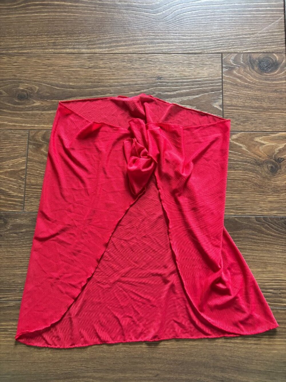 Taluca Red Mesh Swim Sarong Cover Up Size Small Sheer Wrap Skirt Beach